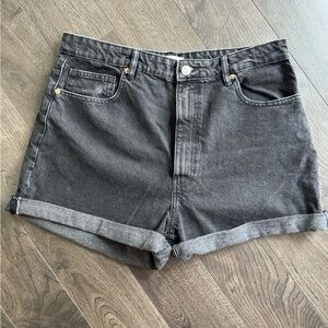 Size 14 Zara Mom Fit Black Denim Shorts